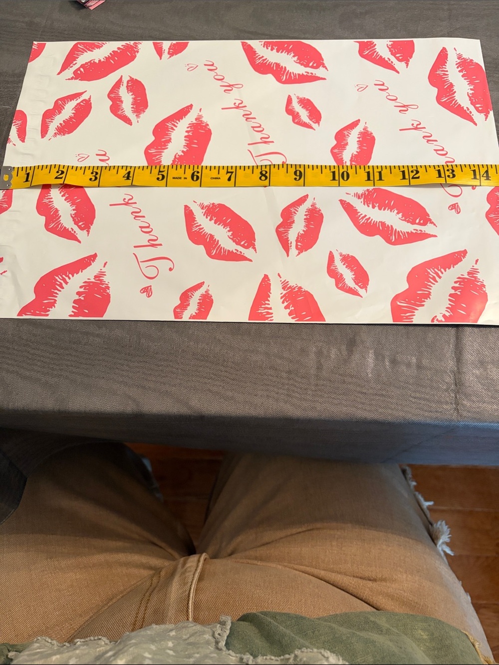 Thank You Pink Lip Print 10x-14 Polymailers -set of 20 - Picture 2 of 4